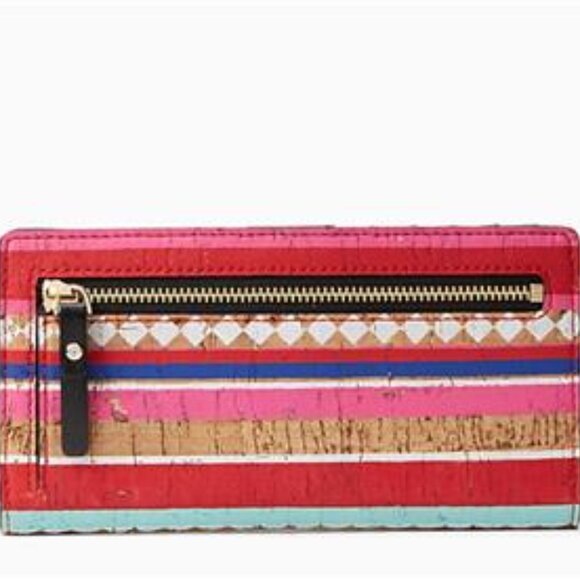 KATE SPADE Stacy Campus Lane Bifold Clutch Wallet in Multicolor Cork - Picture 3 of 13